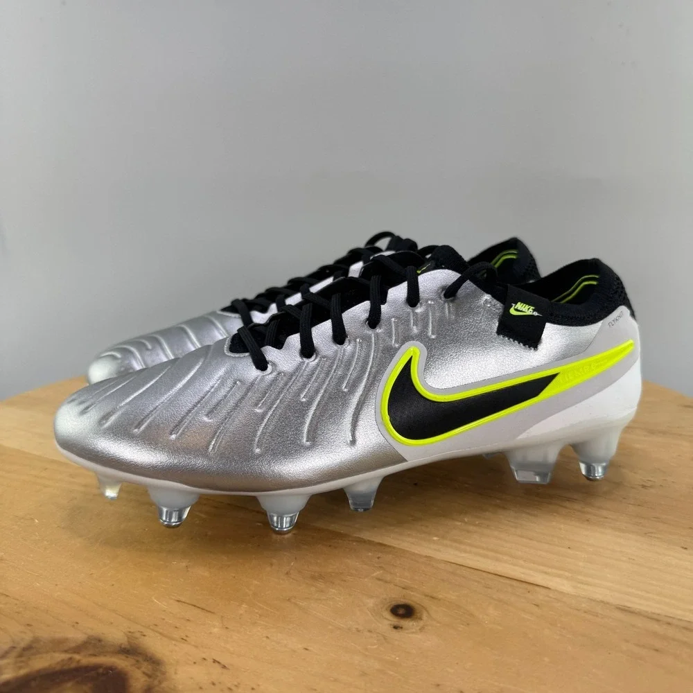 Mens 7 / Womens 8.5 - Nike Tiempo Legend 10 Elite Silver SG Pro AC P‎ Anti Clog